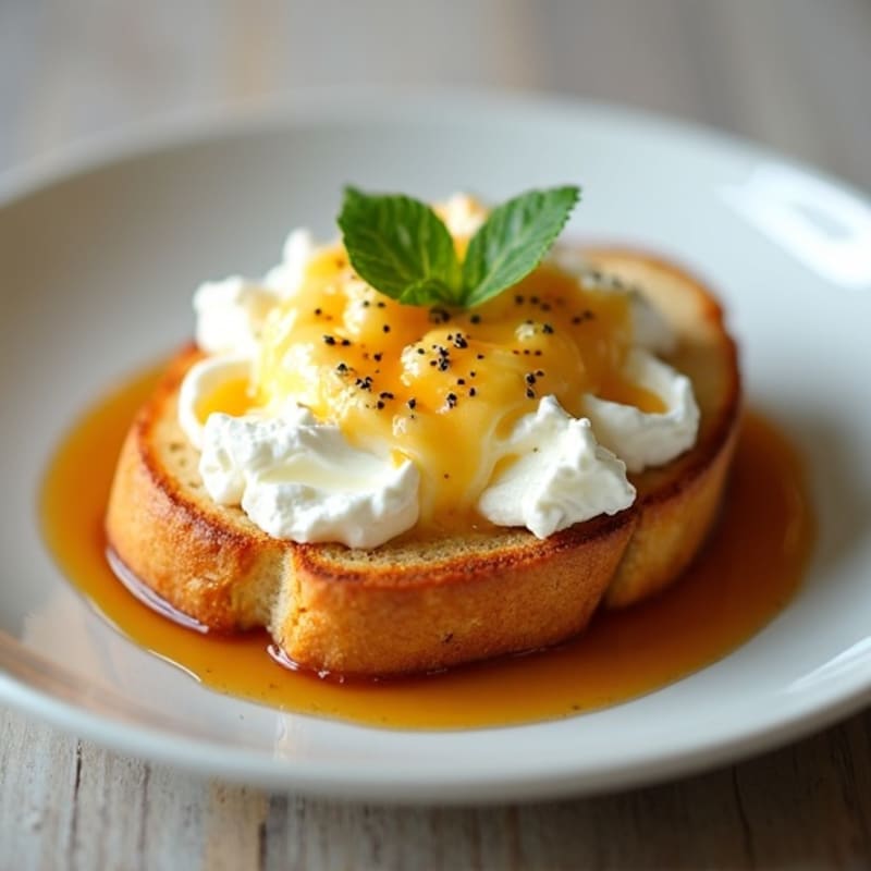 Crispy Sourdough with Creamy Cottage Cheese and Honey Drizzle