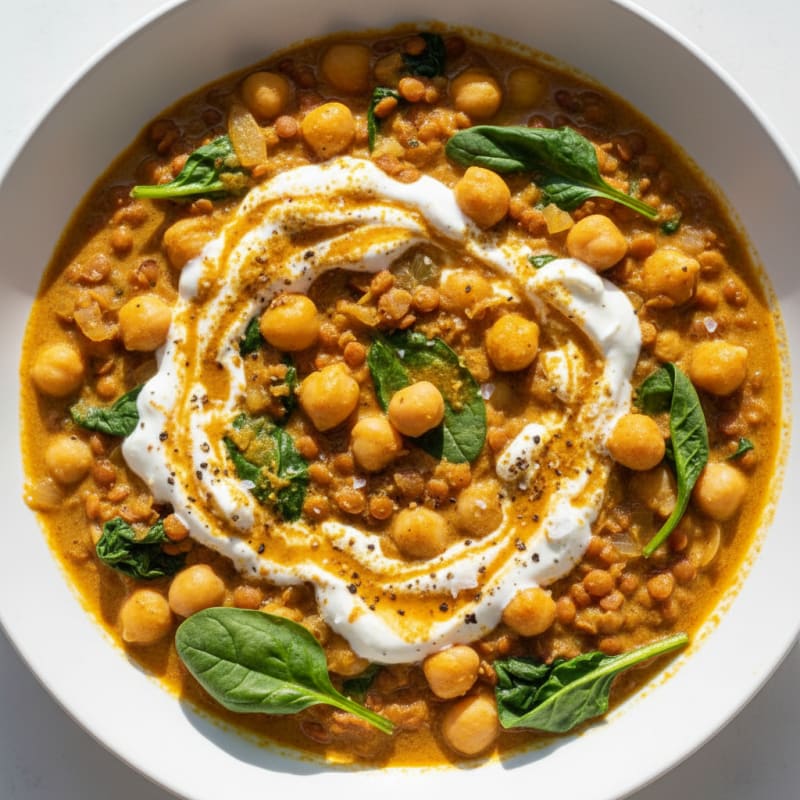 Lentil and Chickpea Coconut Curry