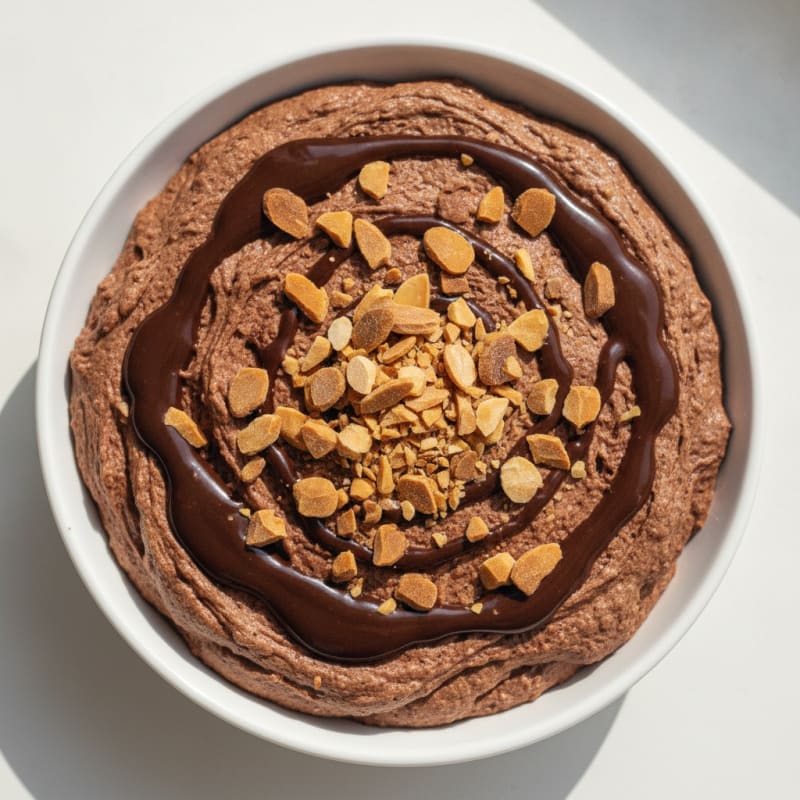 Chocolate Protein Yogurt Mousse with Crushed Almonds