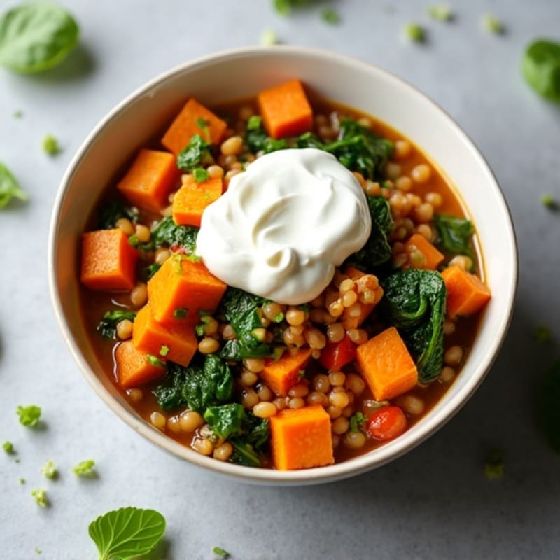 One-Pan Lentil and Sweet Potato Curry Bowl