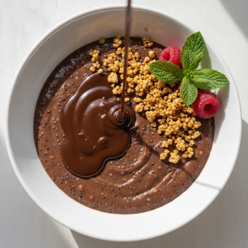 Silky Chocolate Protein Pudding with Chia Seeds