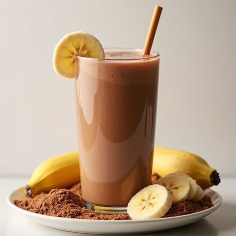 Chocolate Protein Shake with Peanut Butter and Banana