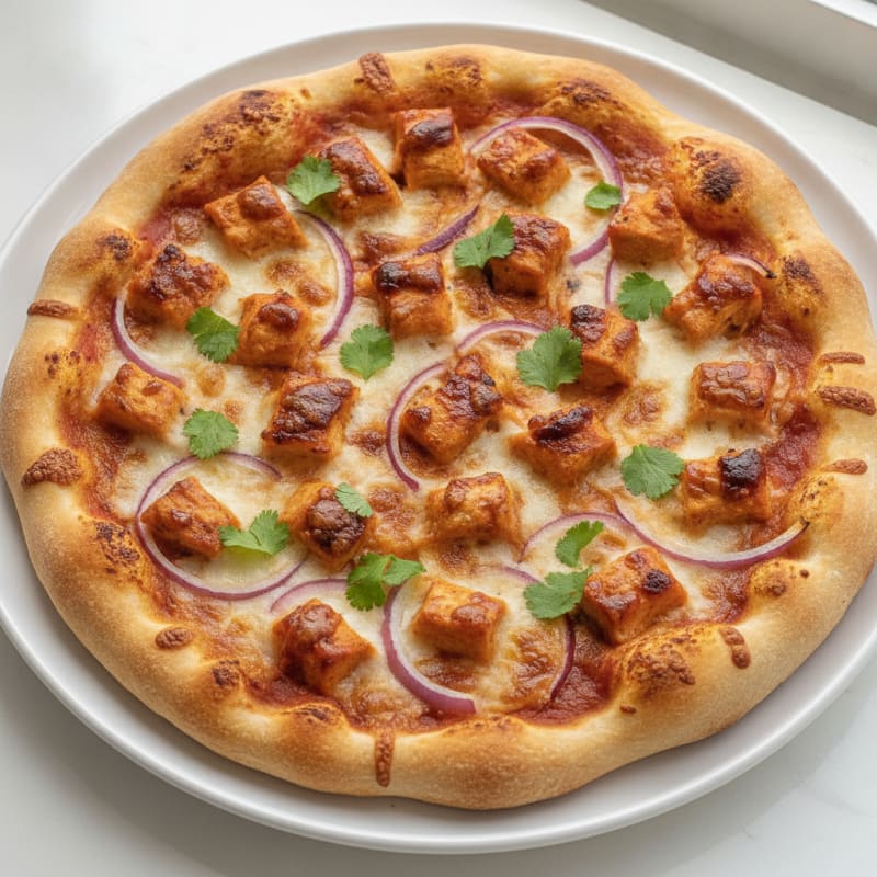 High-Protein BBQ Chicken Pizza with Red Onion