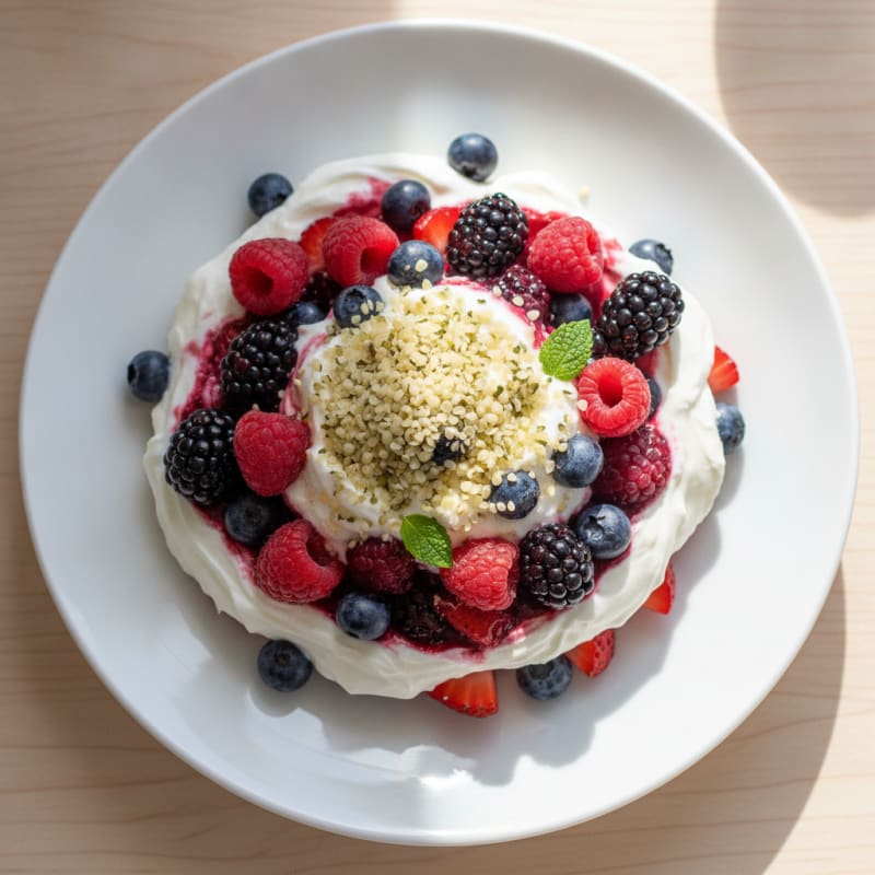 Greek Yogurt Protein Parfait with Mixed Berries
