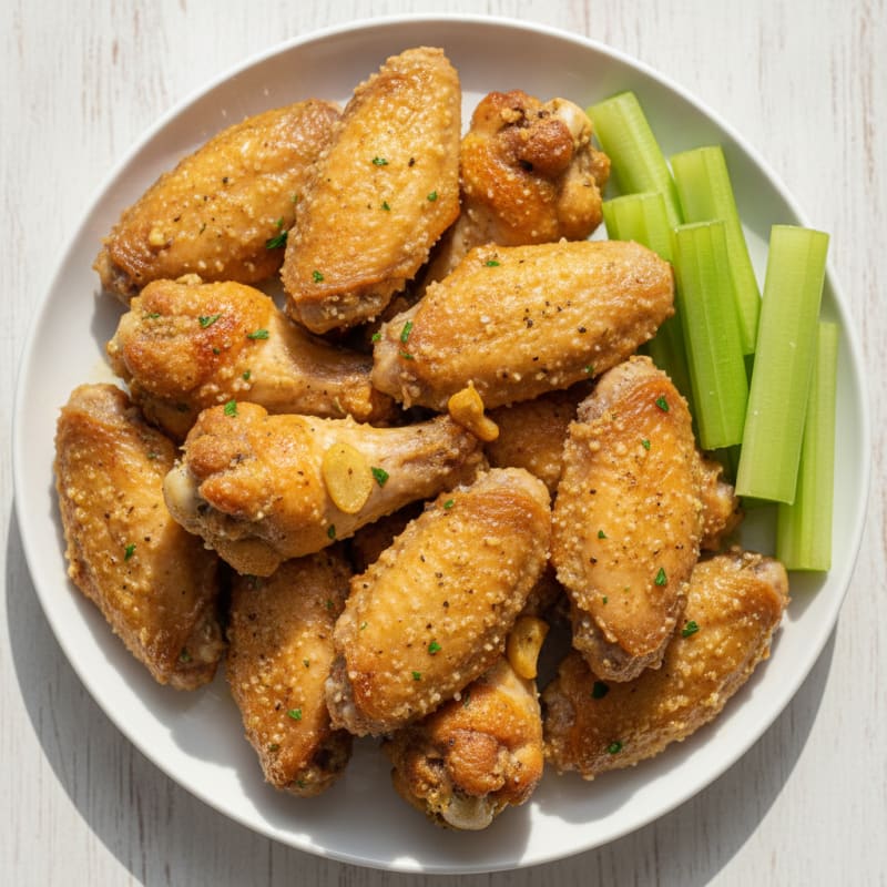 Garlic Parmesan Baked Chicken Wings