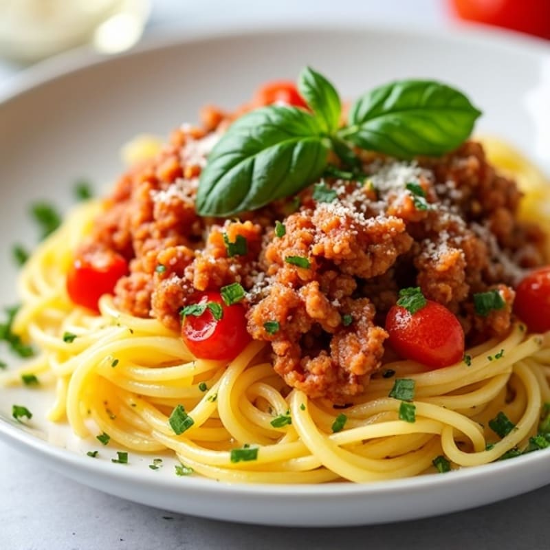 Spaghetti Squash with Lean Ground Turkey Bolognese