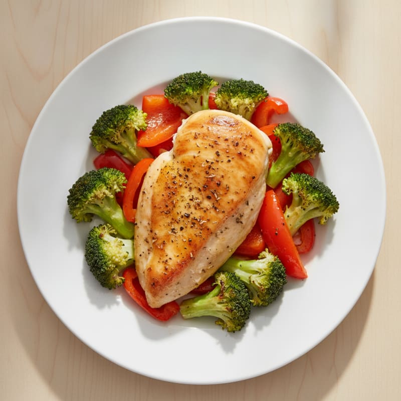 Simple Baked Chicken and Roasted Vegetables