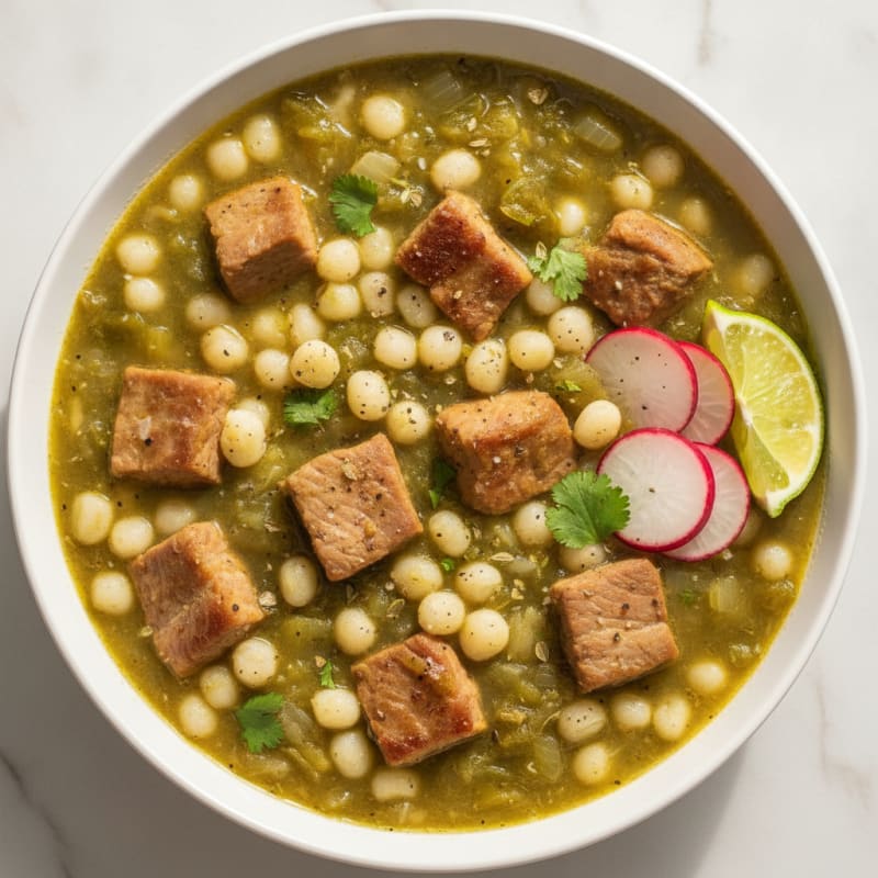 Green Chile Pork and Hominy Stew