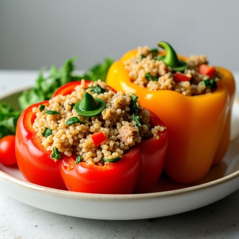 Ground Turkey and Quinoa Stuffed Bell Peppers