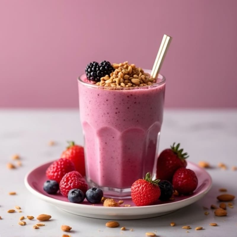 Equip Prime Protein Berry Smoothie with Almond Butter and Pumpkin Seeds