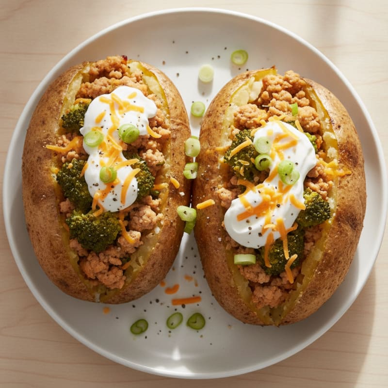 Loaded Baked Potatoes with Savory Toppings