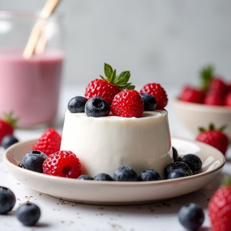 Silky Greek Yogurt Protein Mousse with Fresh Berries