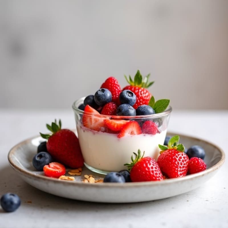 Greek Yogurt Protein Parfait with Mixed Berries