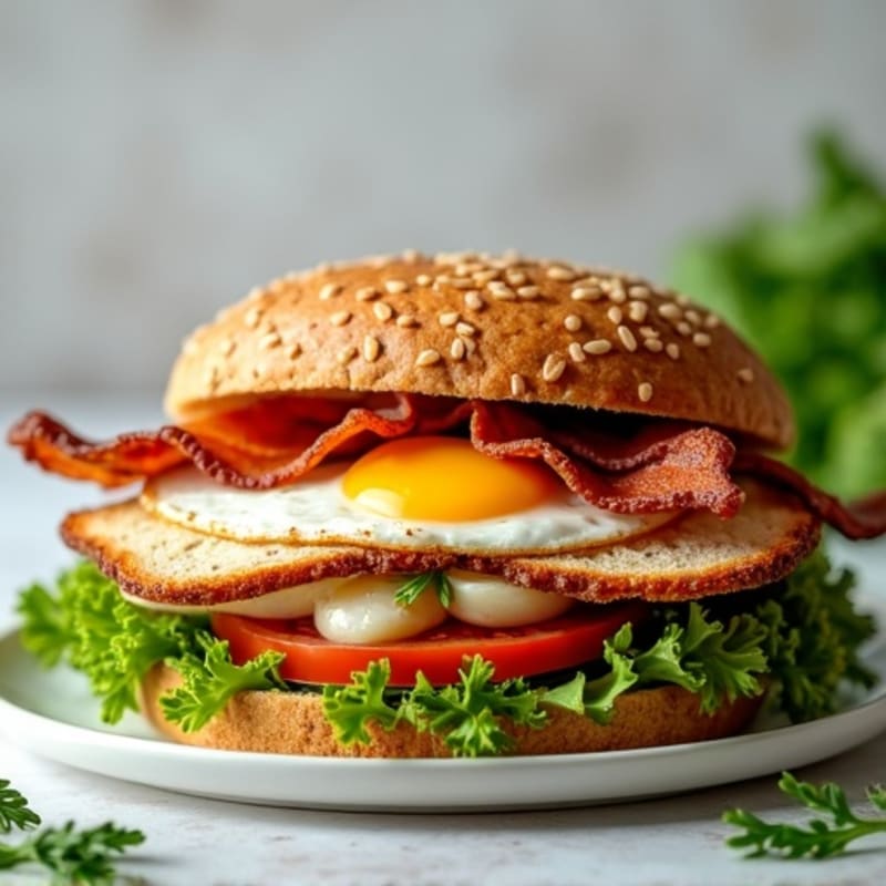 Crispy Turkey Bacon Lettuce Sandwich with Fresh Herbs