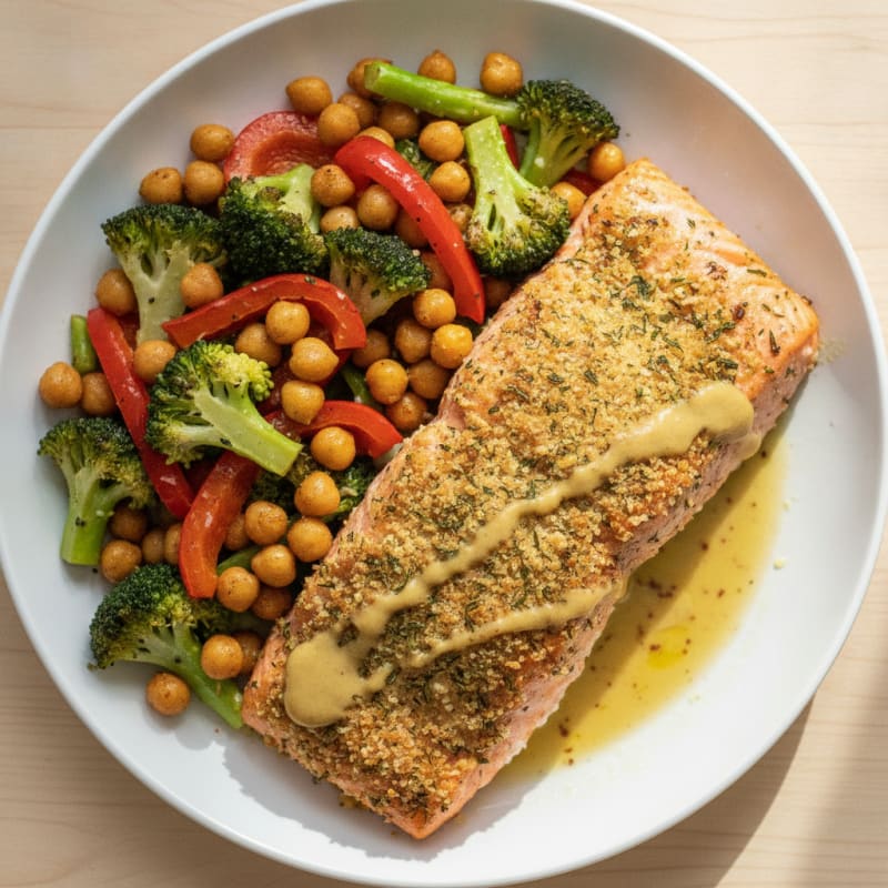 Herb-Crusted Salmon with Roasted Vegetables