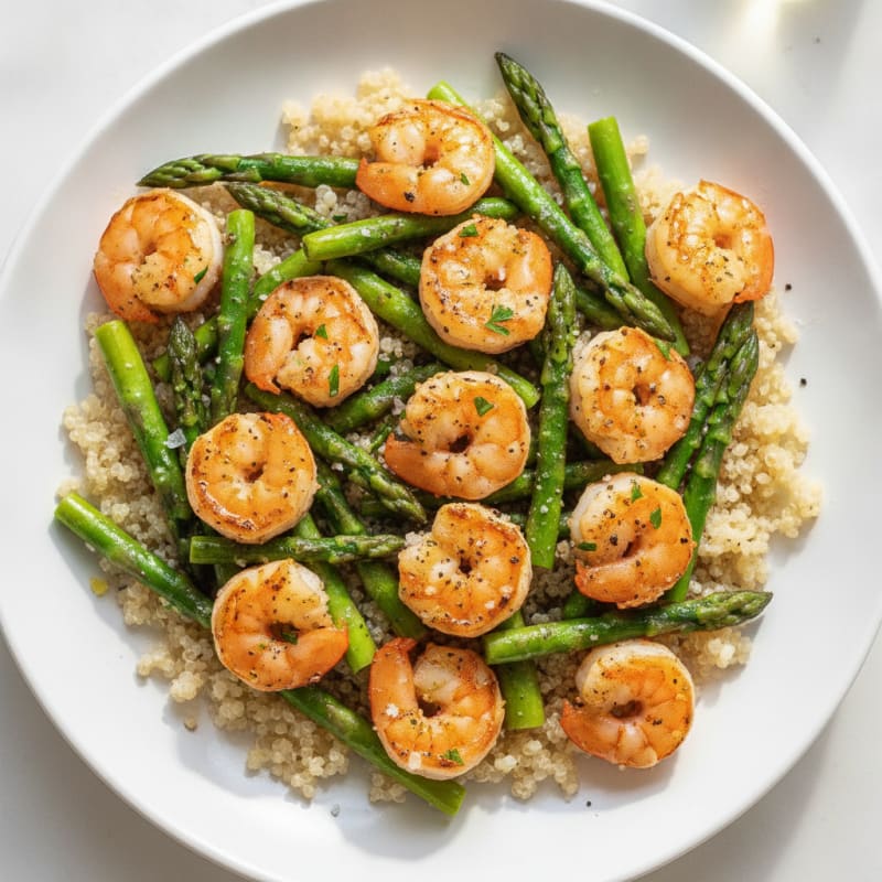 Garlic Herb Shrimp Skillet with Asparagus