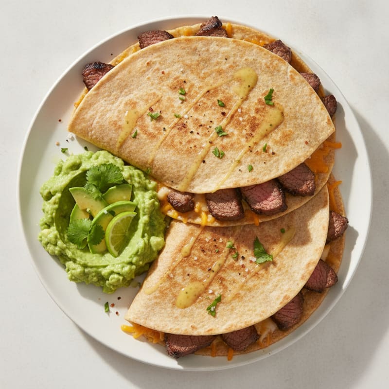 Carne Asada Quesadillas with Guacamole