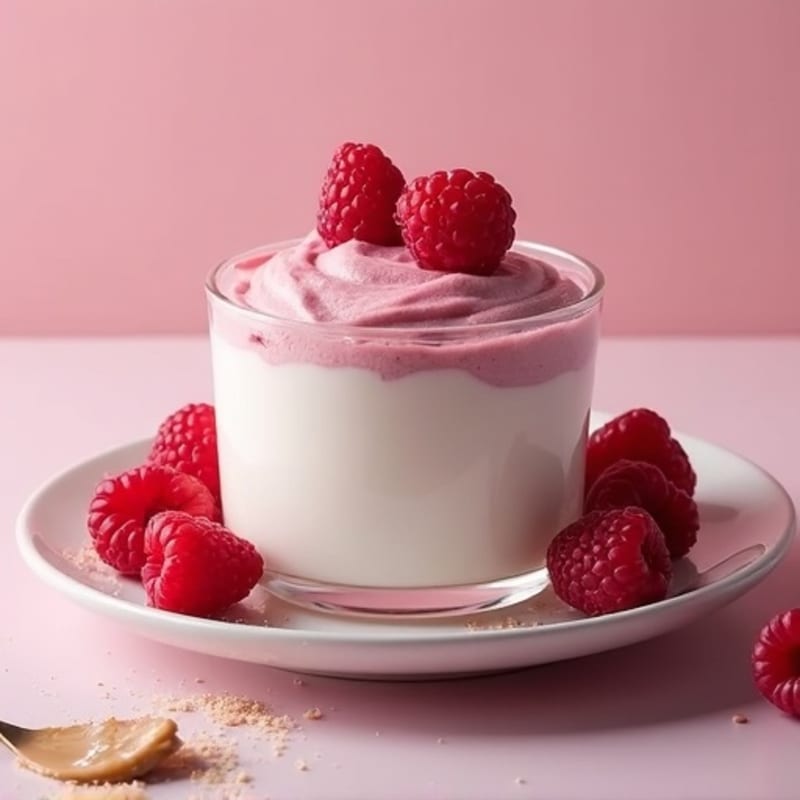 Silky Greek Yogurt Protein Mousse with Raspberries
