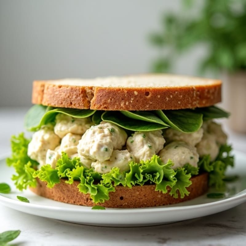 Creamy Dill Chicken Salad Sandwich with Crisp Greens