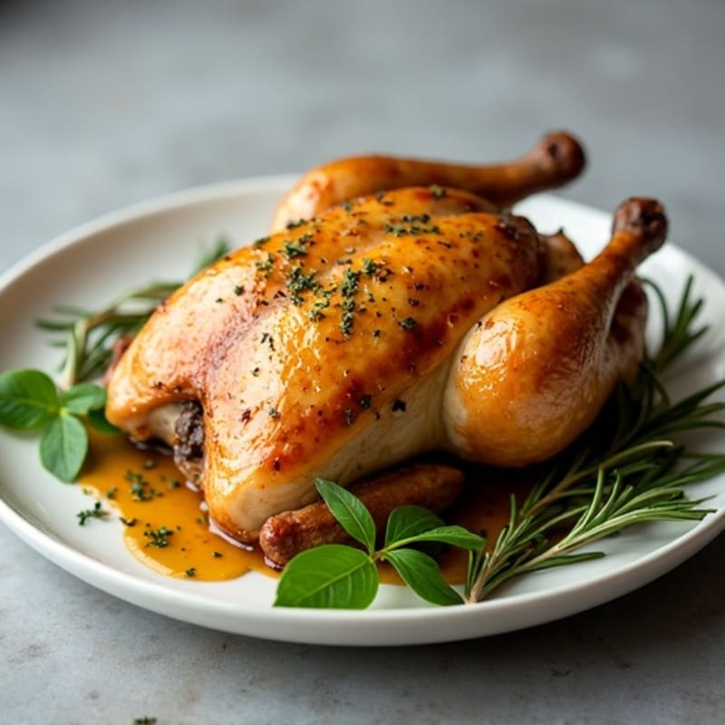 Herb-Roasted Cornish Hen with Garlic Butter Sauce