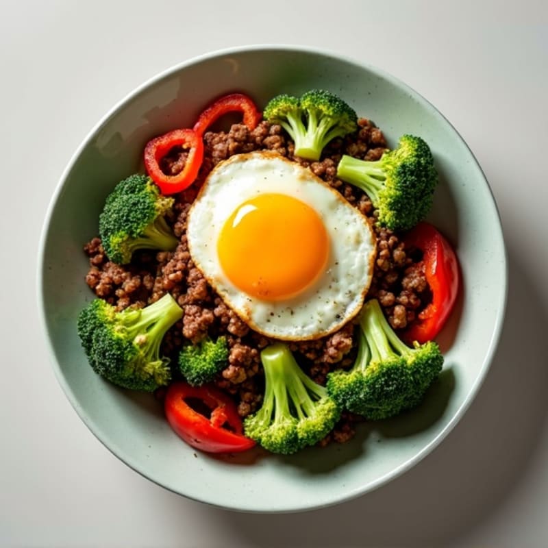 Ground Beef and Crispy Broccoli Stir-Fry