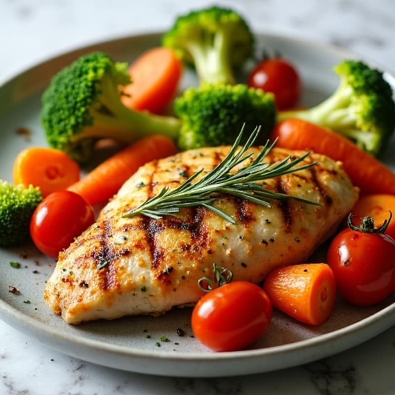 Herb-Crusted Pan Seared Chicken with Roasted Vegetables