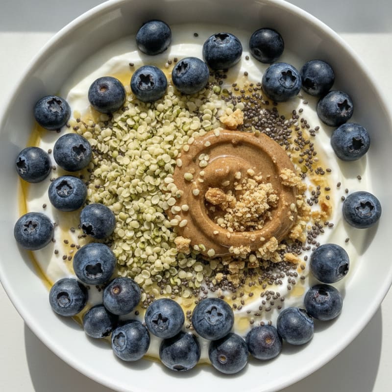 Creamy Greek Yogurt Bowl with Hemp Seeds and Chia