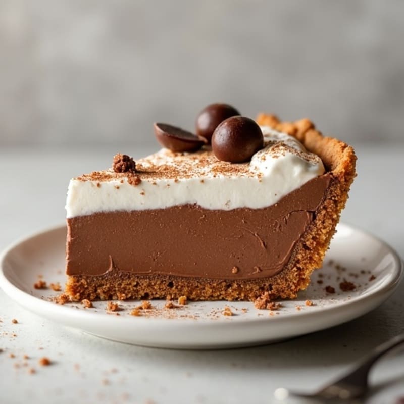 No-Bake Peanut Butter Chocolate Protein Pie