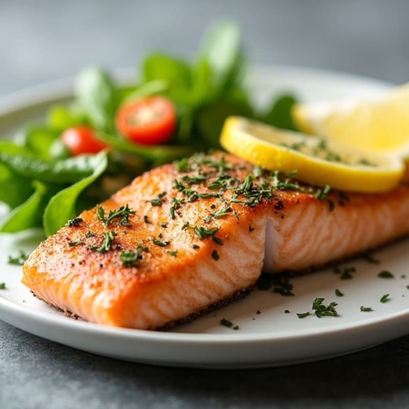 Herb-Crusted Pan Seared Salmon with Lemon