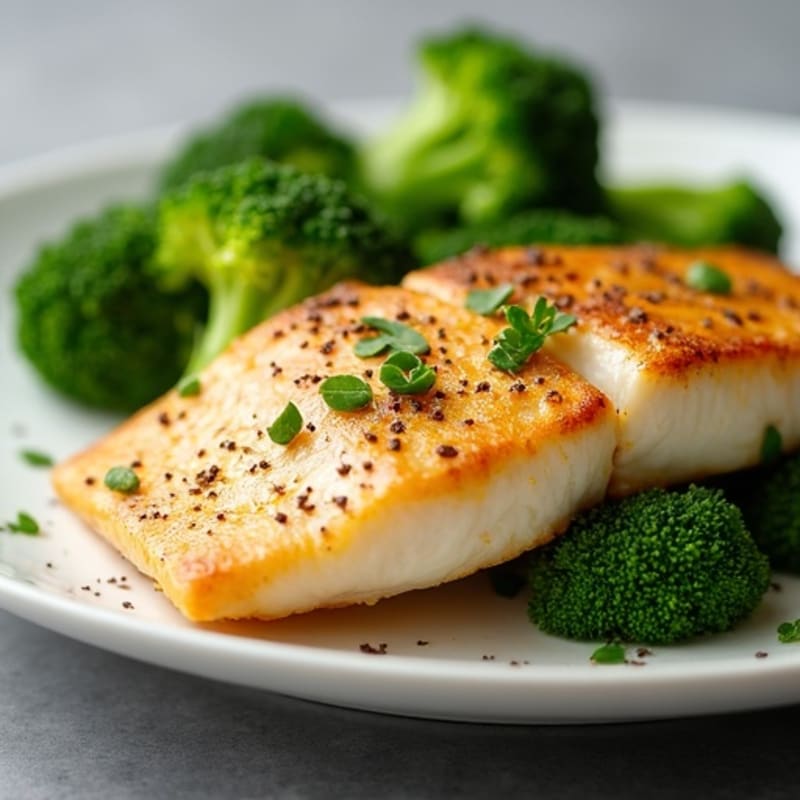 Seared Tilapia with Steamed Broccoli