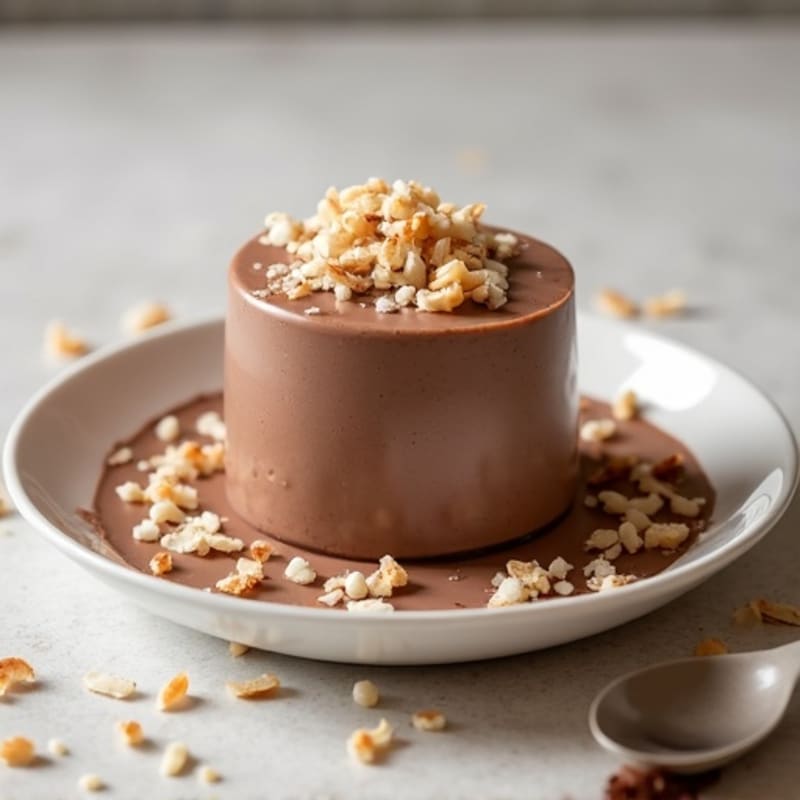 Silky Chocolate Protein Pudding with Toasted Coconut