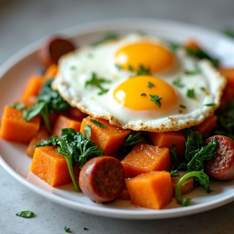 Protein-Packed Sweet Potato Hash with Eggs