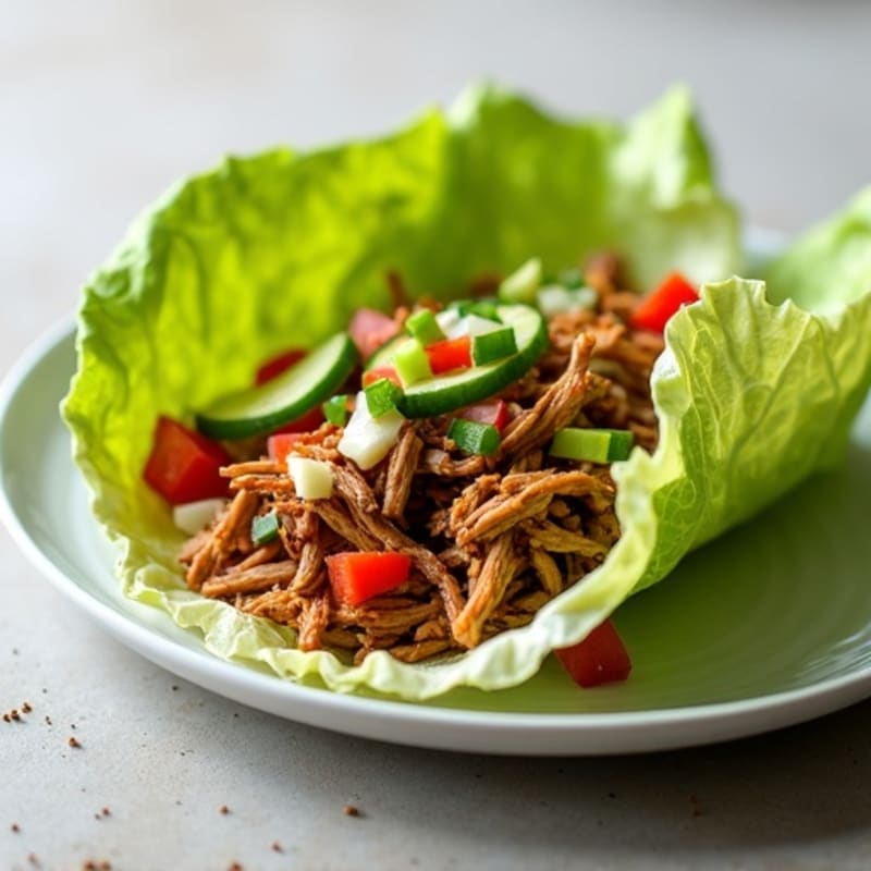Tender Slow Cooked Shredded Pork Lettuce Wraps
