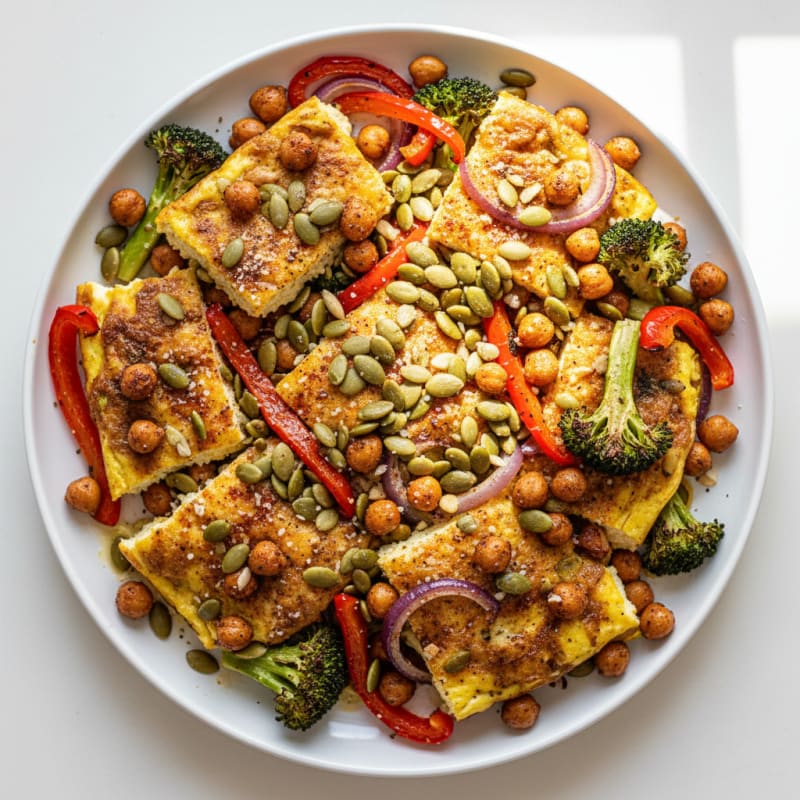 Crunchy Sheet Pan Eggs with Roasted Vegetables