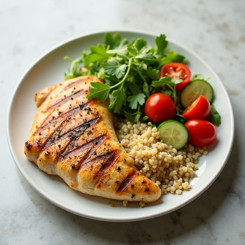 Lemon Herb Grilled Chicken with Fresh Vegetable Salad