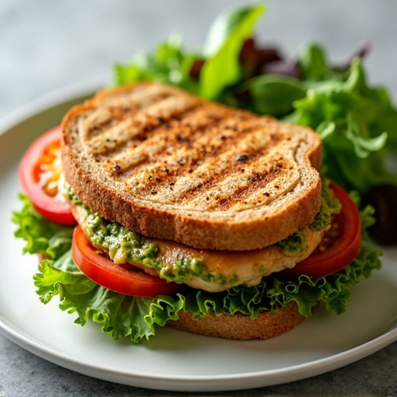 Herb-Pesto Grilled Chicken Sandwich with Fresh Greens