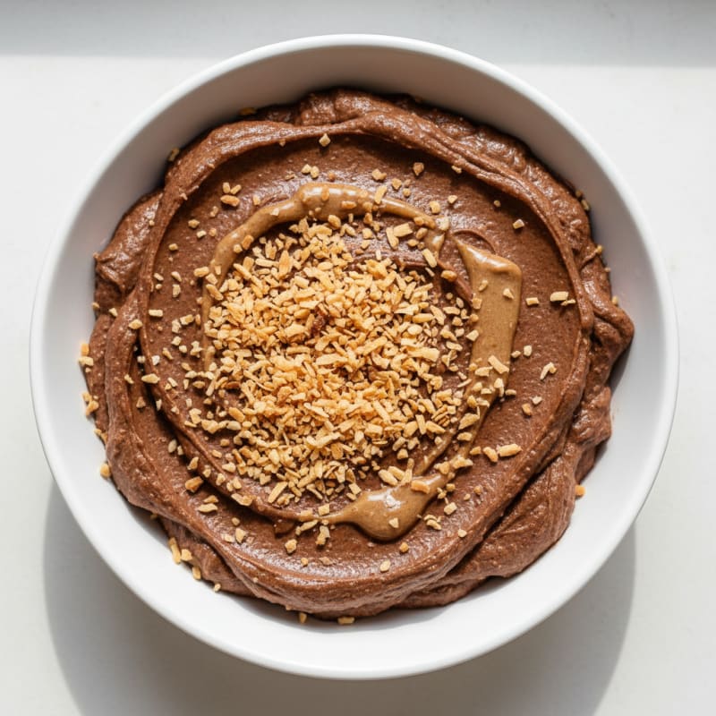 Silky Chocolate Protein Pudding with Toasted Coconut