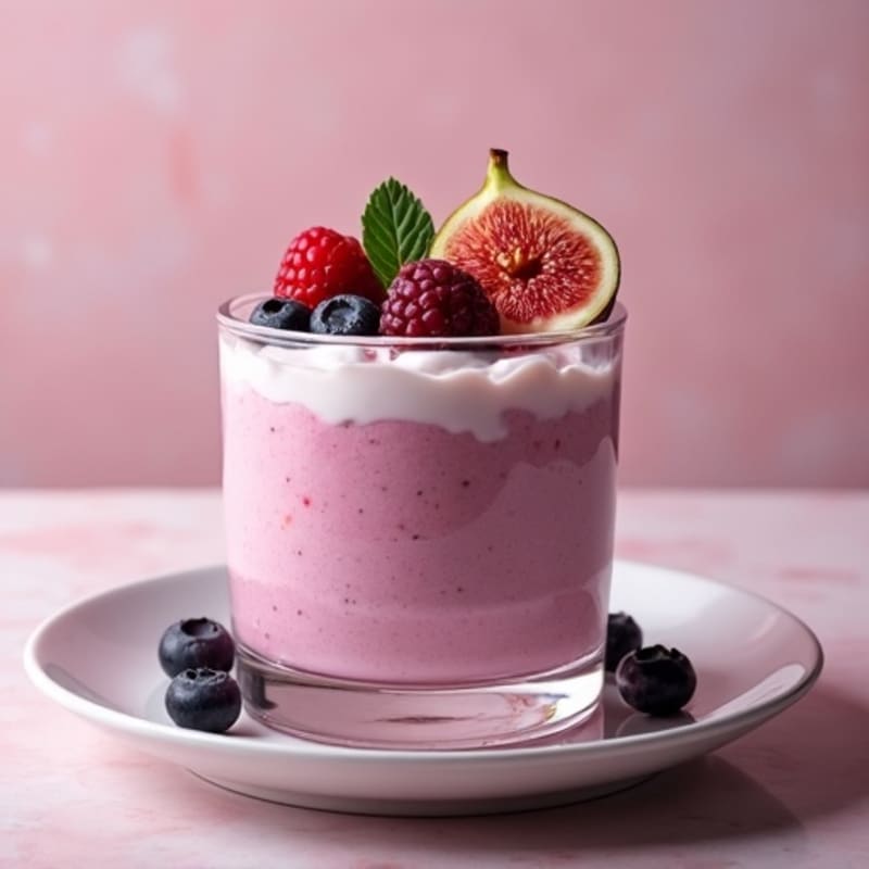 Triple Berry Protein Mousse with Fresh Figs