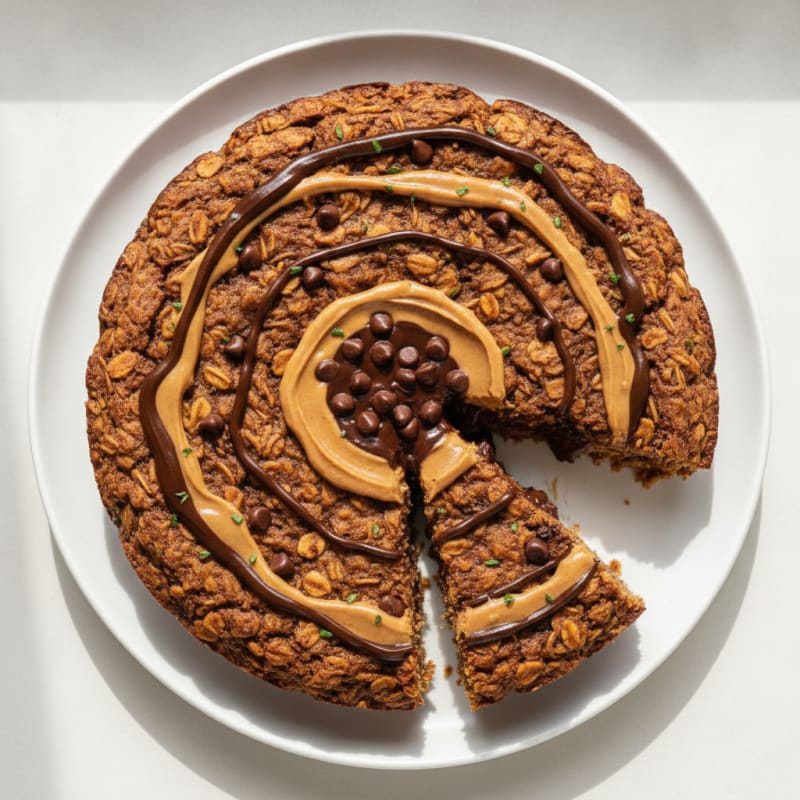 Peanut Butter Chocolate Protein Oatmeal Bake