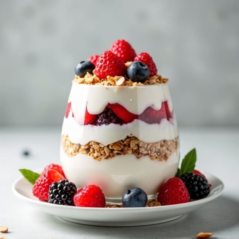 Creamy Greek Yogurt Protein Parfait with Mixed Berries