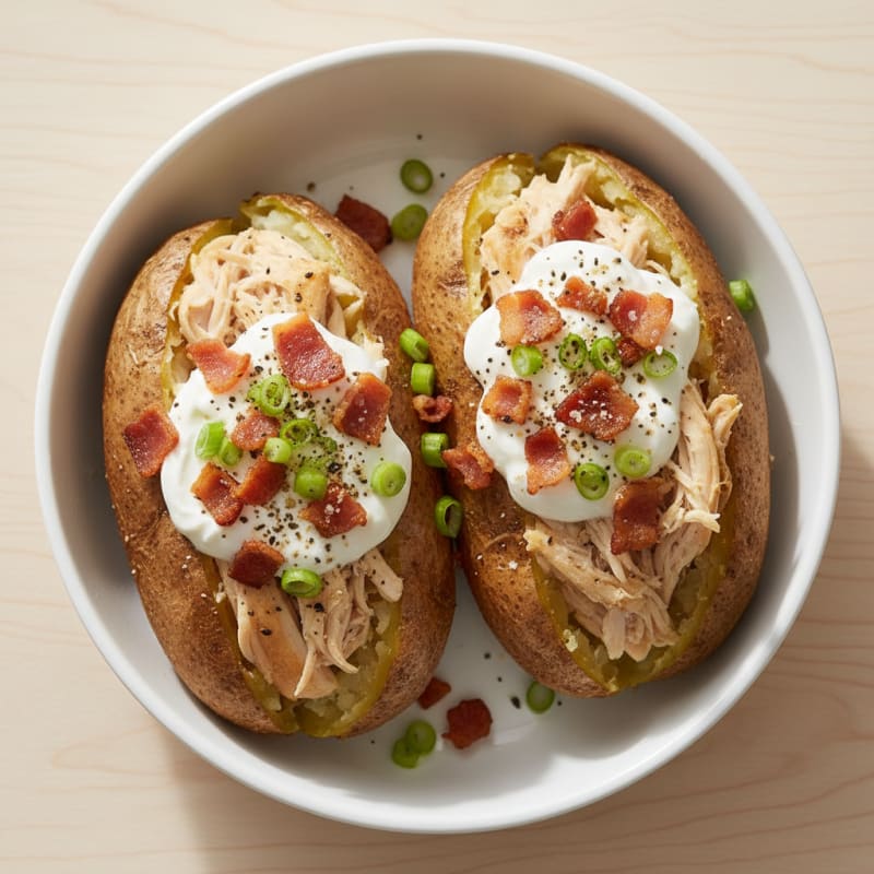 Creamy Loaded Baked Potatoes with Crispy Bacon