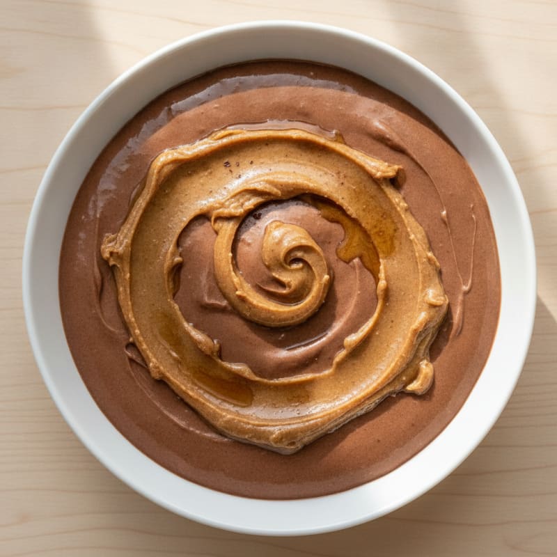 Silky Chocolate Protein Yogurt with Almond Butter Swirl