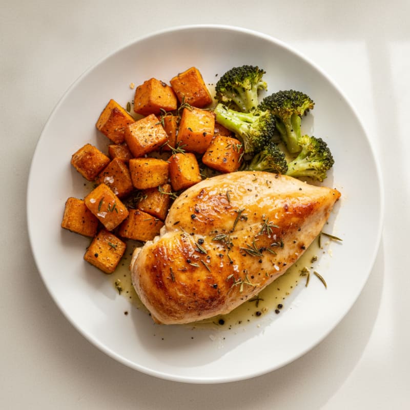 Herb-Roasted Chicken and Sweet Potatoes