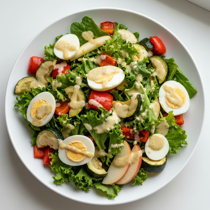 Egg White and Roasted Vegetable Salad with Lemon Vinaigrette