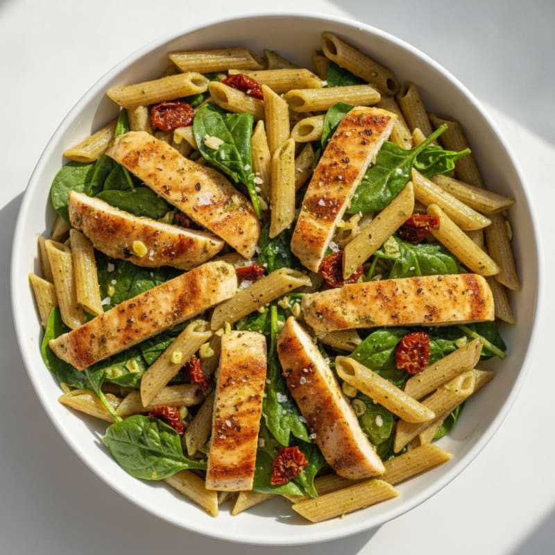 Pesto Chicken with Sundried Tomato Pasta