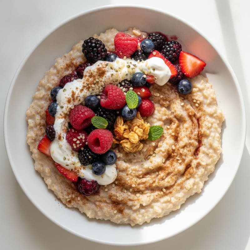 Warm Berry Oatmeal Porridge
