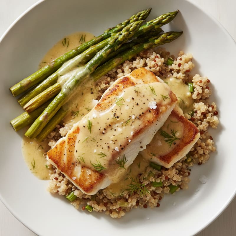 Pan-Seared Cod with Lemon-Dill Sauce