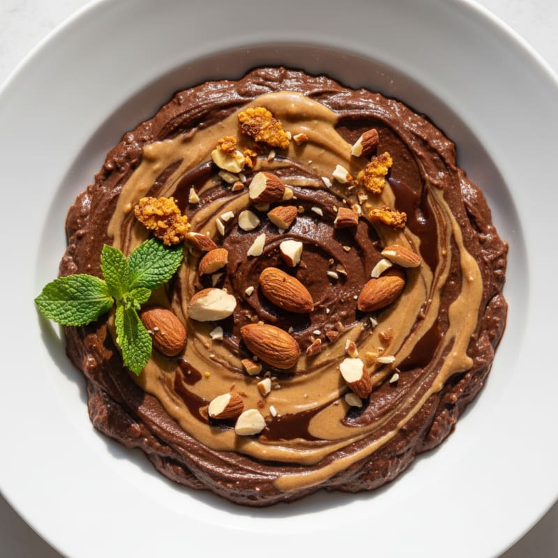 Creamy Chocolate Protein Pudding with Almond Butter