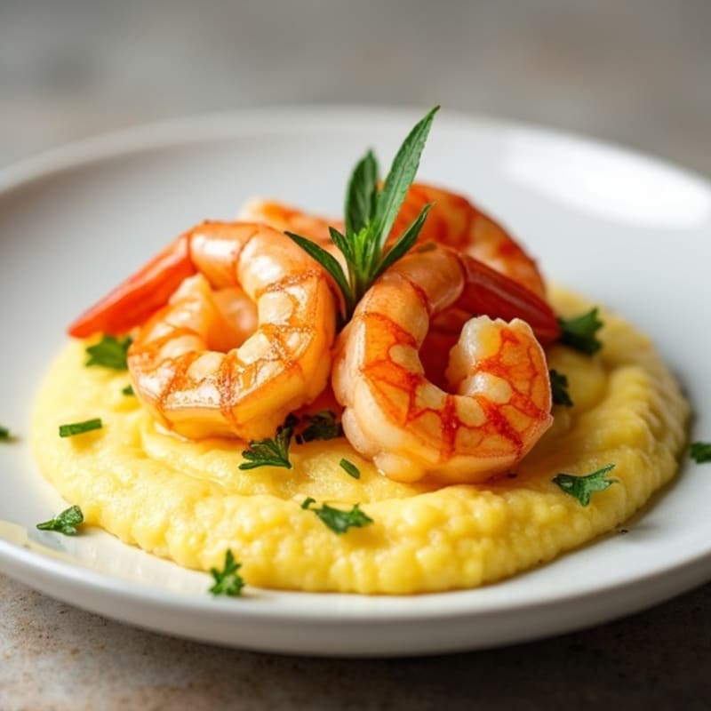 Seared Shrimp with Creamy Polenta