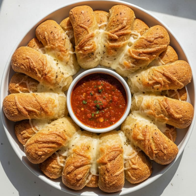Cheesy Garlic Breadsticks with Marinara